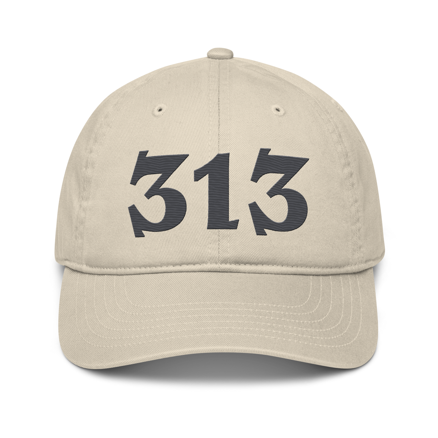 Detroit '313' Classic Baseball Cap (Angry Font) | Iron Ore Grey