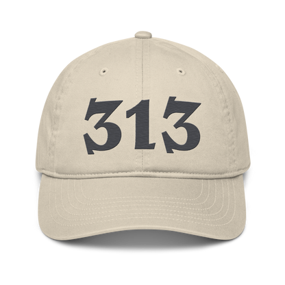 Detroit '313' Classic Baseball Cap (Angry Font) | Iron Ore Grey