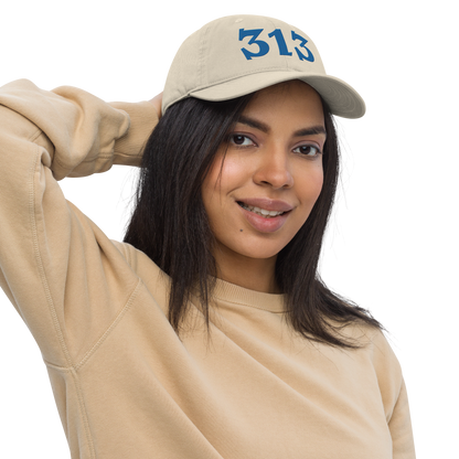 Detroit '313' Classic Baseball Cap (Angry Font) | Azure