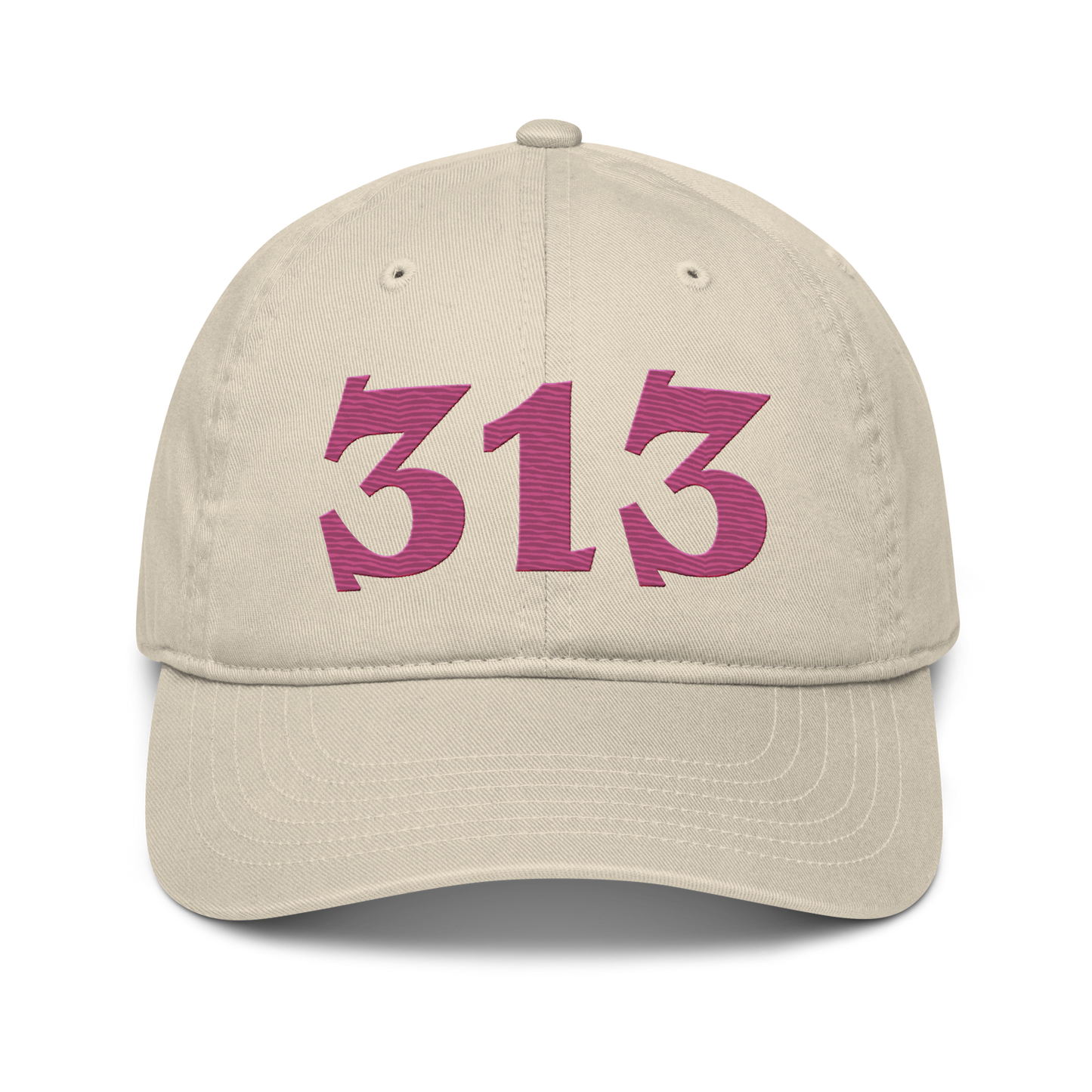 Detroit '313' Classic Baseball Cap (Angry Font) | Apple Blossom Pink