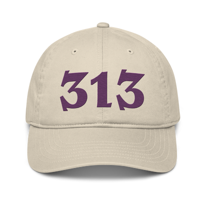 Detroit '313' Classic Baseball Cap (Angry Font) | Plum