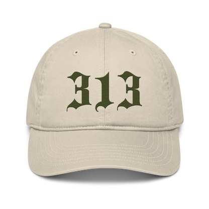 Detroit '313' Classic Baseball Cap (Old English) | Army Green