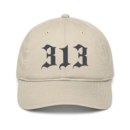 Detroit '313' Classic Baseball Cap (Old English) | Iron Ore Grey