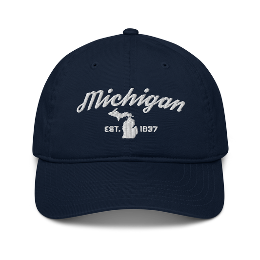 'Michigan EST 1837' Classic Baseball Cap (Script Font)