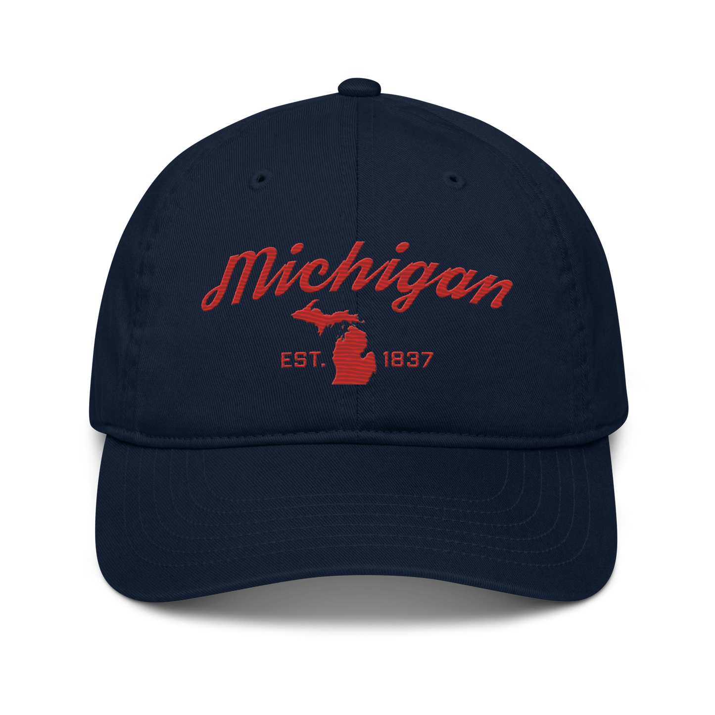 'Michigan EST. 1837' Classic Baseball Cap (Script Font) | Aliform Red