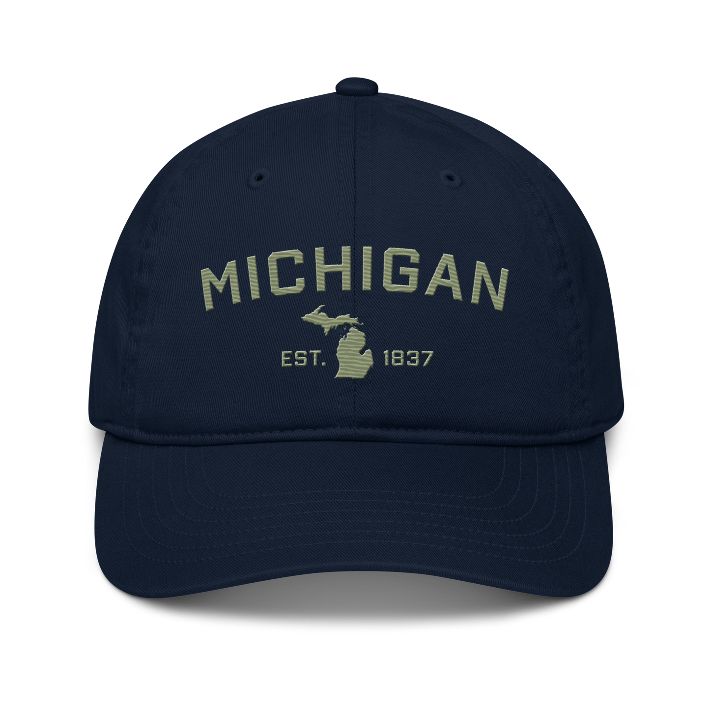 'Michigan EST. 1837' Classic Baseball Cap (Athletic Font) | Beachgrass Green