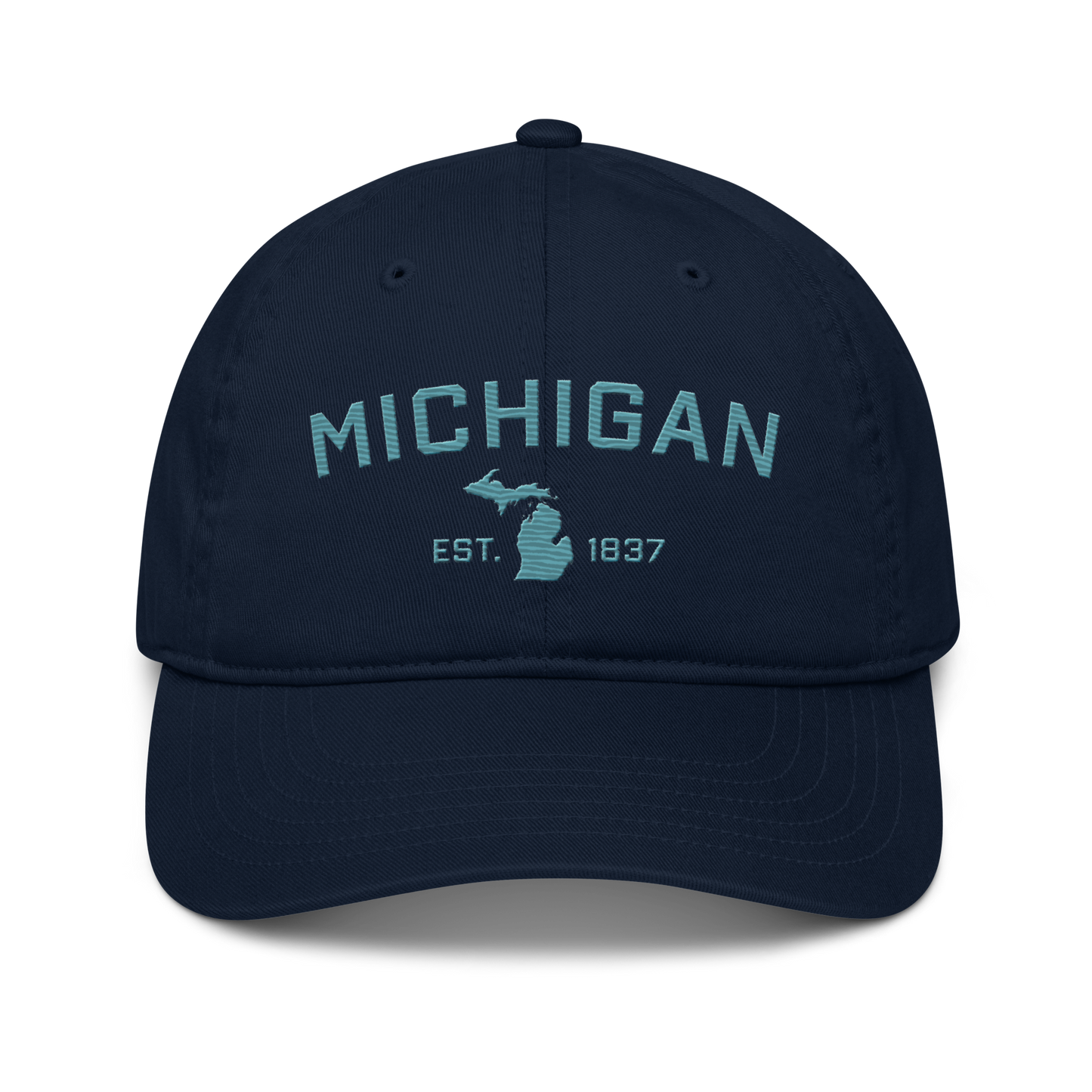 'Michigan EST. 1837' Classic Baseball Cap (Athletic Font) | Huron Blue