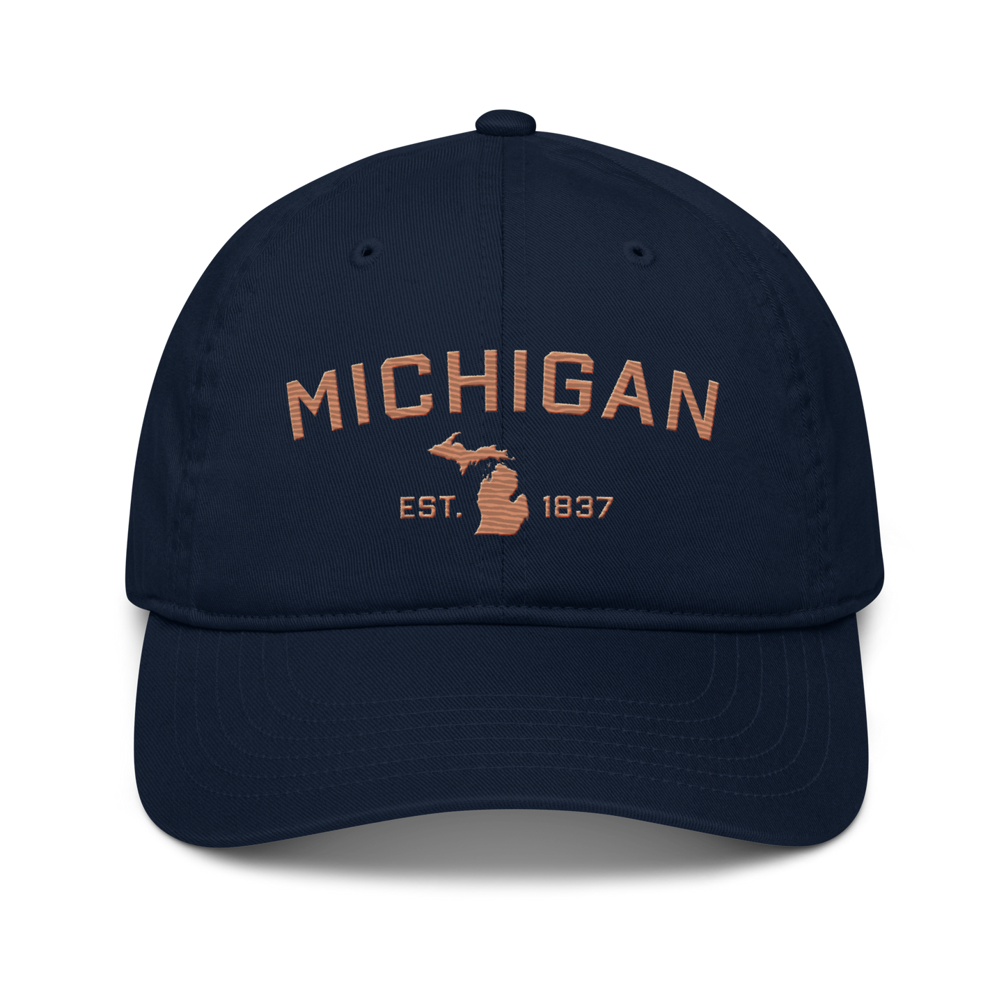 'Michigan EST. 1837' Classic Baseball Cap (Athletic Font) | Copper