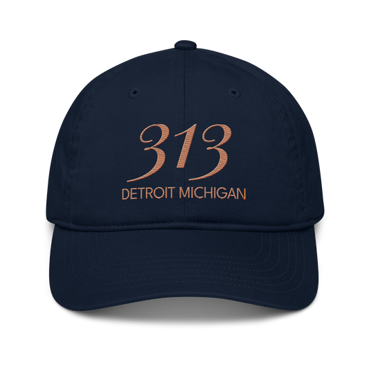 '313 Detroit Michigan' Classic Baseball Cap | Copper