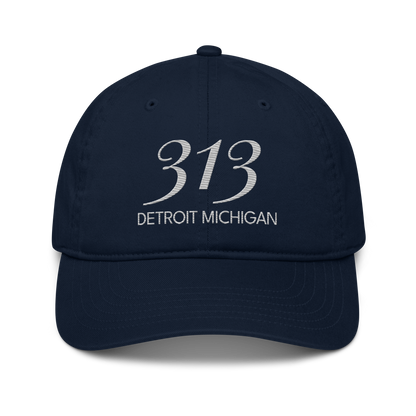 '313 Detroit Michigan' Classic Baseball Cap | Platinum