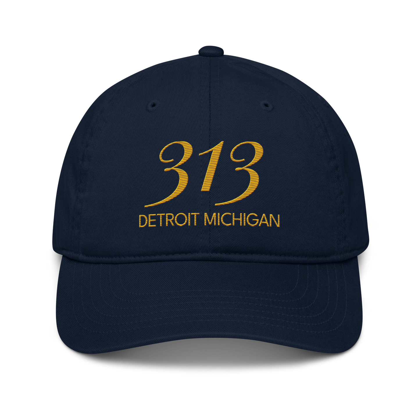 '313 Detroit Michigan' Classic Baseball Cap | Gold