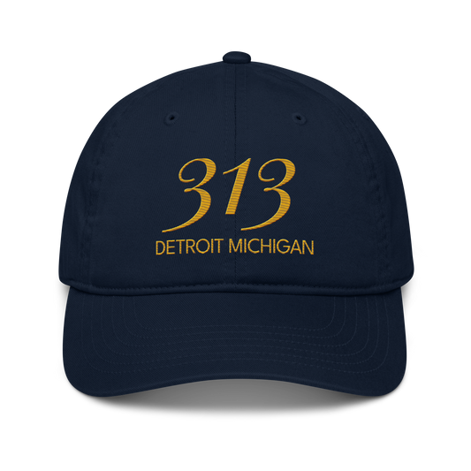 '313 Detroit Michigan' Classic Baseball Cap | Gold