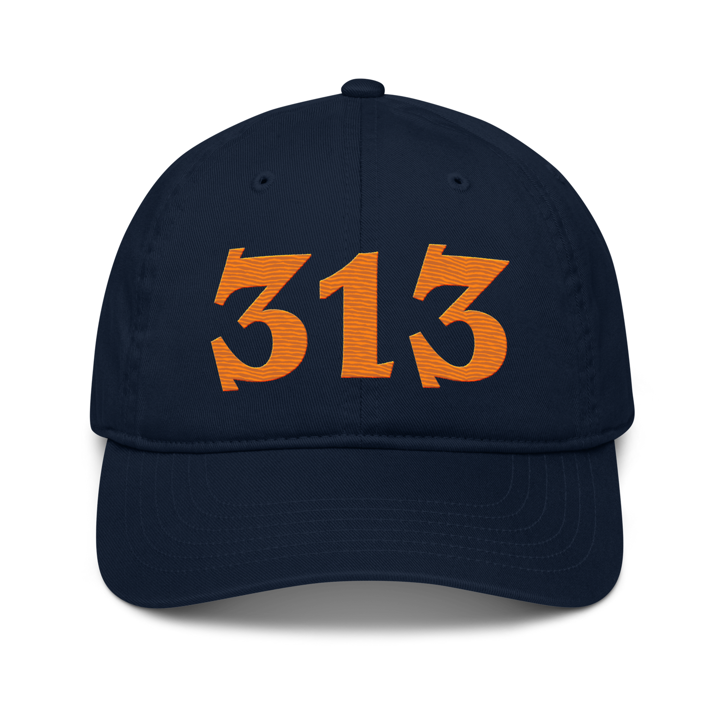 Detroit '313' Classic Baseball Cap (Angry Font) | Orange