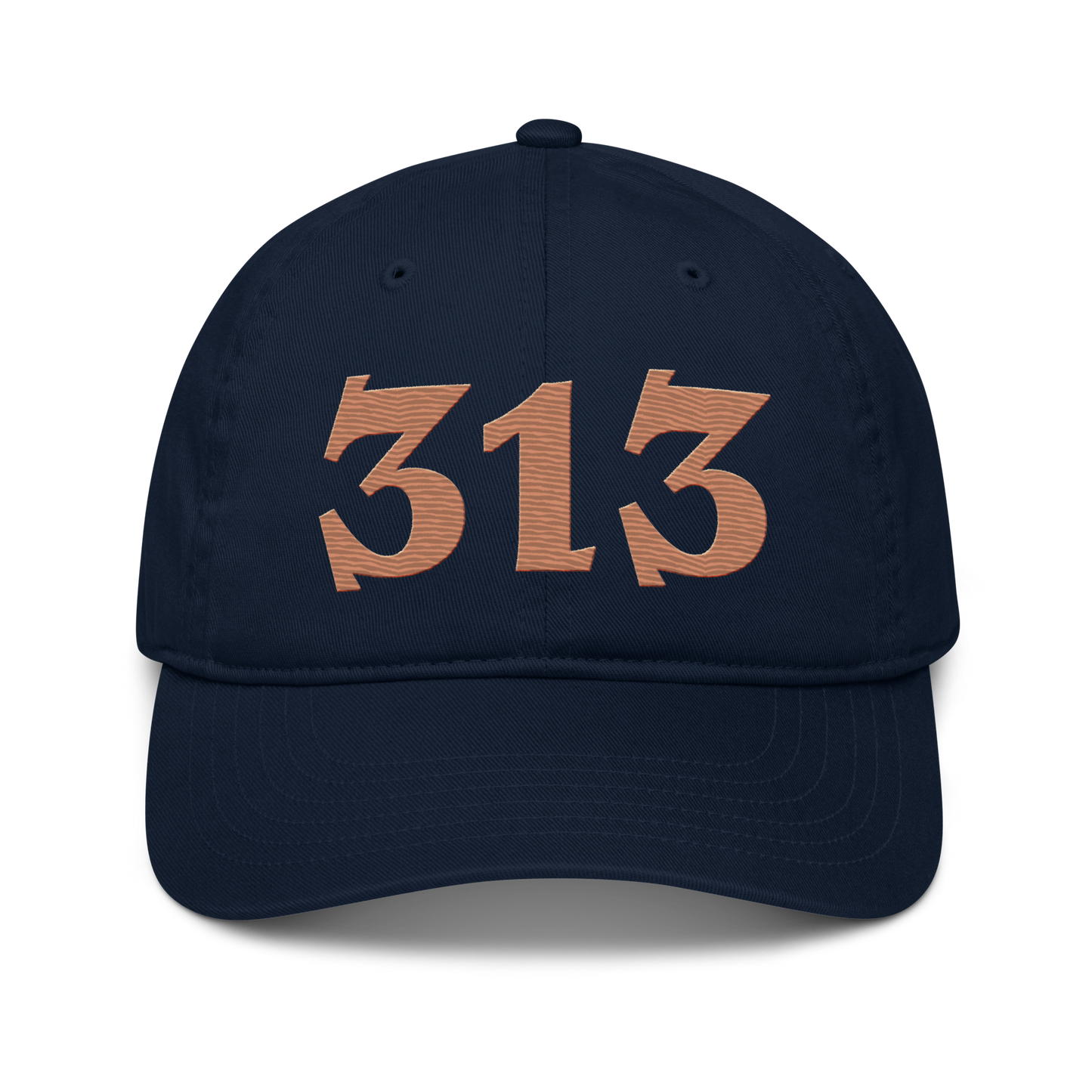 Detroit '313' Classic Baseball Cap (Angry Font) | Copper