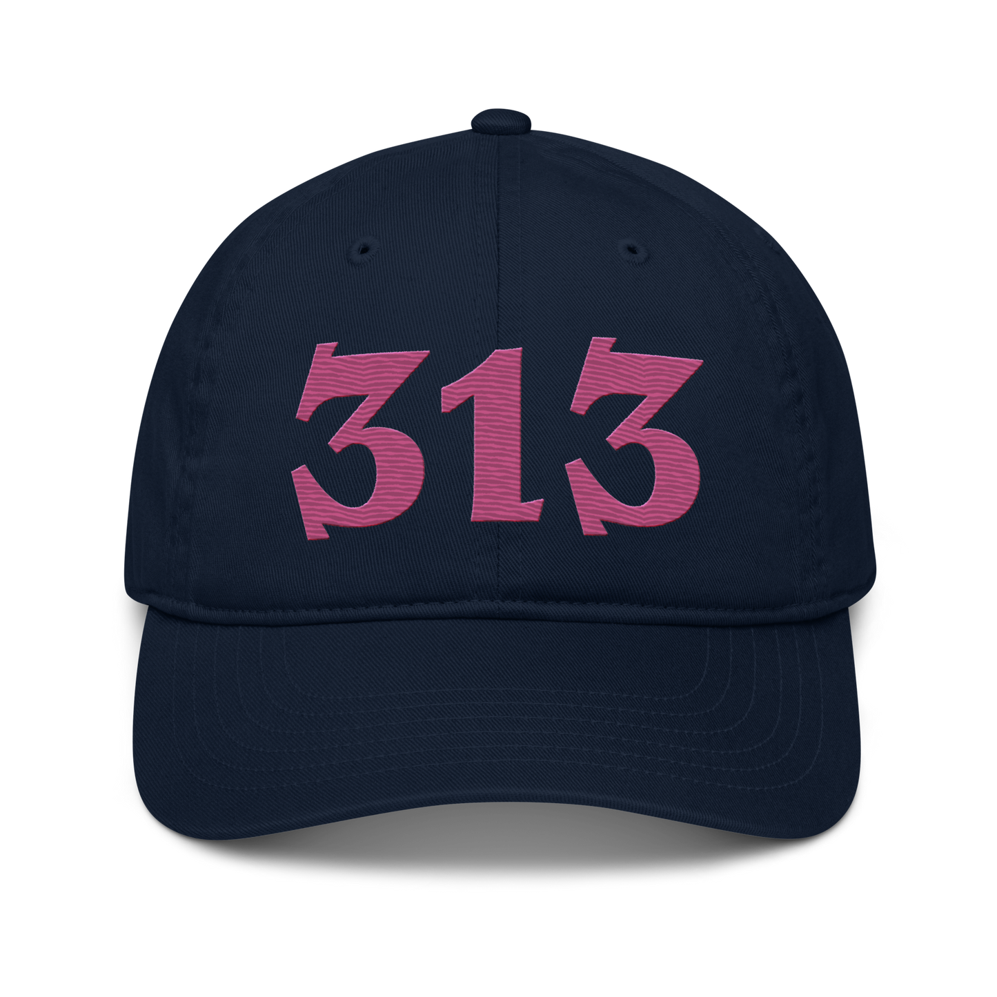 Detroit '313' Classic Baseball Cap (Angry Font) | Apple Blossom Pink