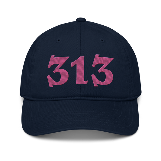 Detroit '313' Classic Baseball Cap (Angry Font) | Apple Blossom Pink