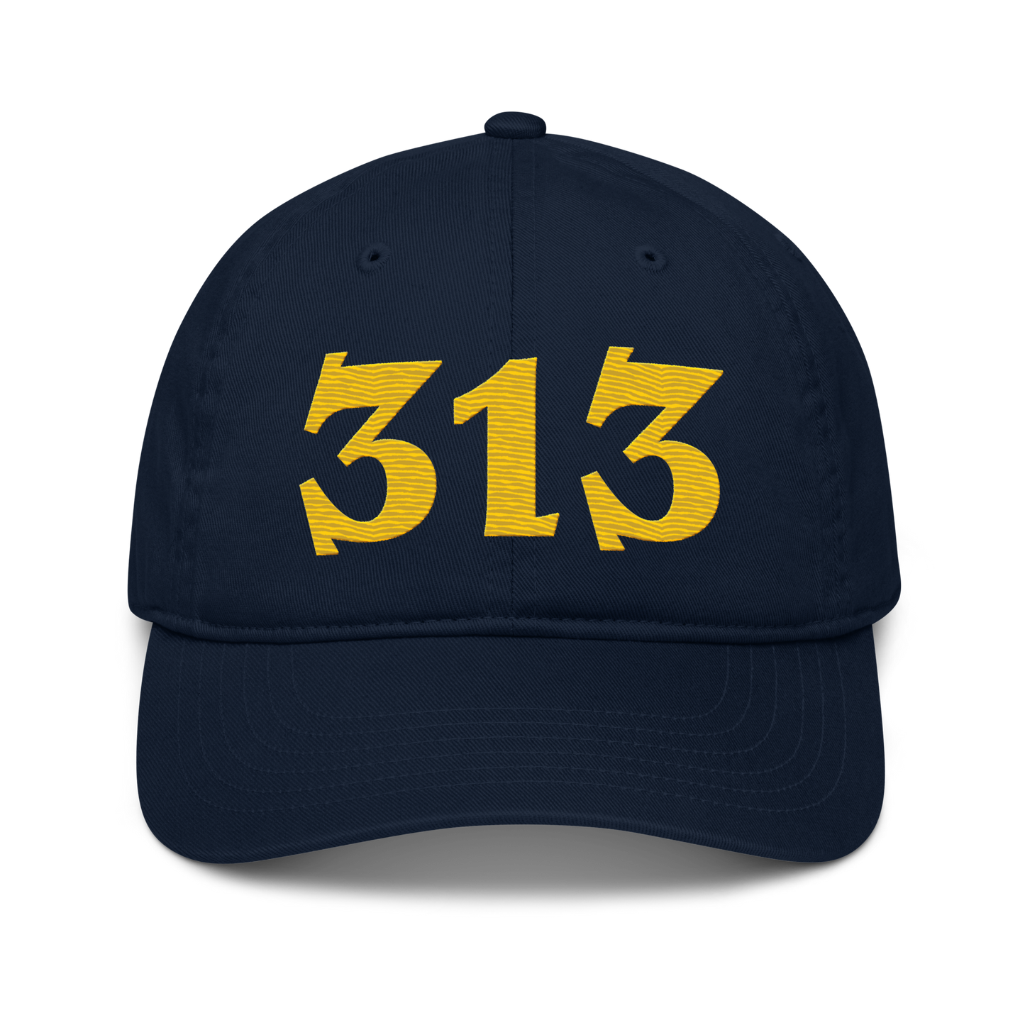 Detroit '313' Classic Baseball Cap (Angry Font) | Maize