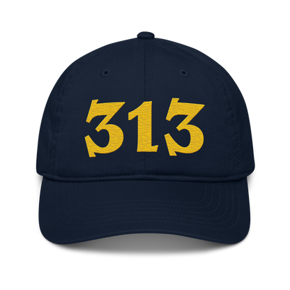 Detroit '313' Classic Baseball Cap (Angry Font) | Maize