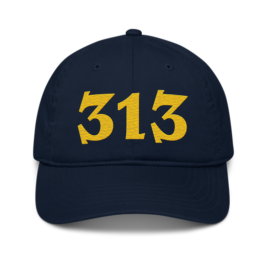 Detroit '313' Classic Baseball Cap (Angry Font) | Maize