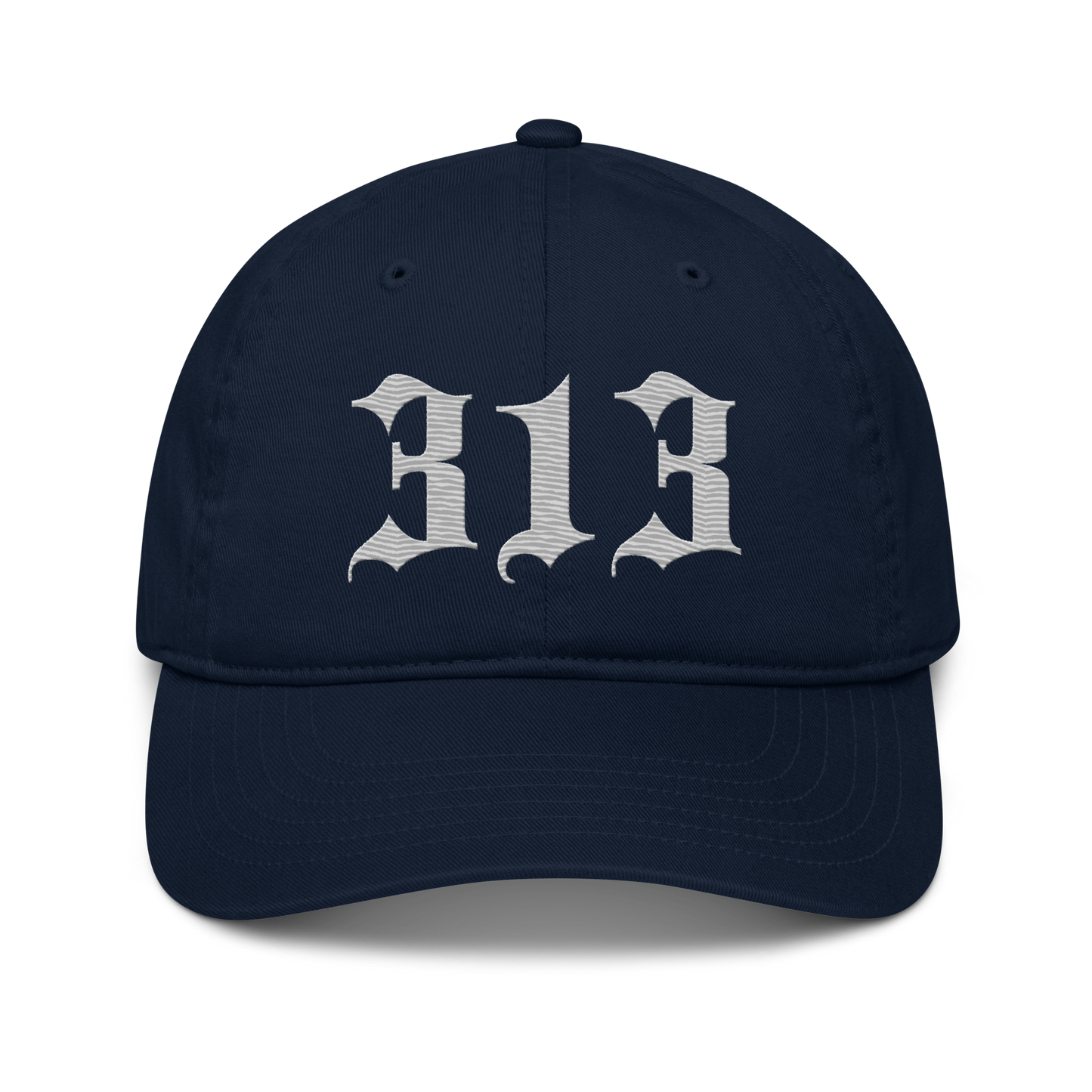 Detroit '313' Classic Baseball Cap (Old English) | Platinum