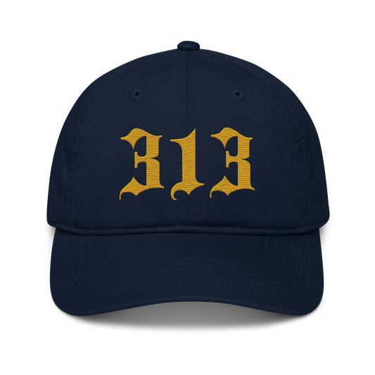 Detroit '313' Classic Baseball Cap (Old English) | Gold