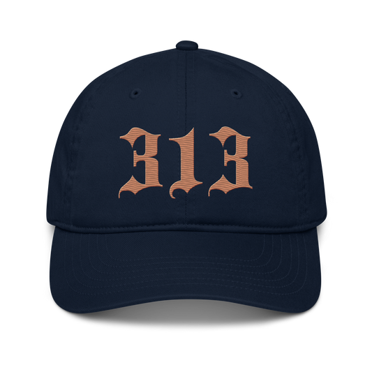 Detroit '313' Classic Baseball Cap (Old English) | Copper