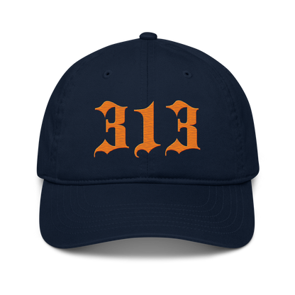 Detroit '313' Classic Baseball Cap (Old English) | Orange