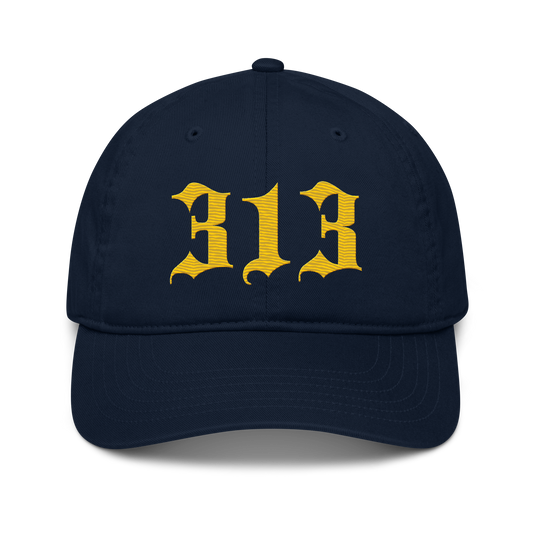 Detroit '313' Classic Baseball Cap (Old English) | Maize