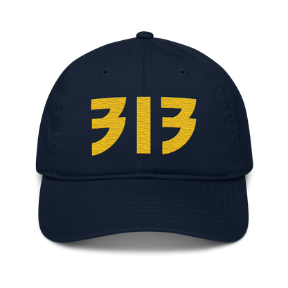 Detroit '313' Classic Baseball Cap (Glam Font) | Maize