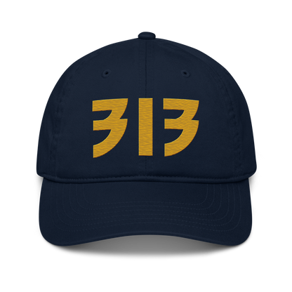 Detroit '313' Classic Baseball Cap (Glam Font) | Gold