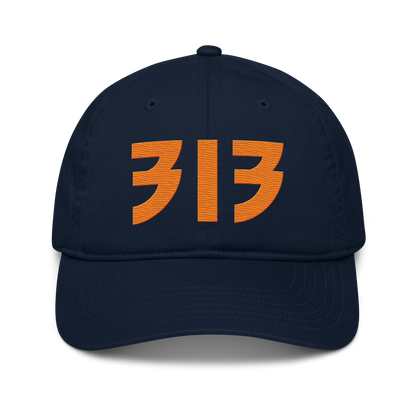 Detroit '313' Classic Baseball Cap (Glam Font) | Orange