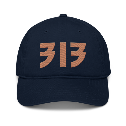 Detroit '313' Classic Baseball Cap (Glam Font) | Copper