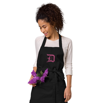 Detroit 'Old English D' Apron (Apple Blossom Pink) | Unisex Emb.