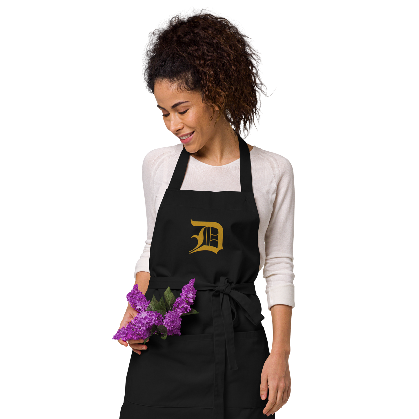 Detroit 'Old English D' Apron (Gold) | Unisex Emb.