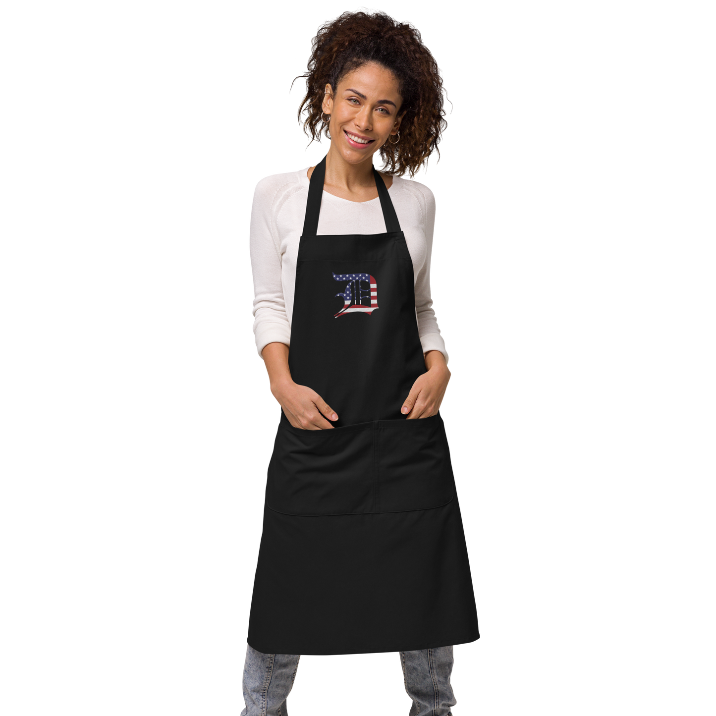 Detroit 'Old English D' Apron (Patriotic Edition) | Unisex Emb.