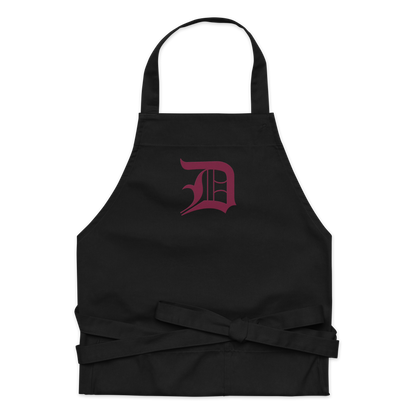 Detroit 'Old English D' Apron (Ruby Red) | Unisex Emb.