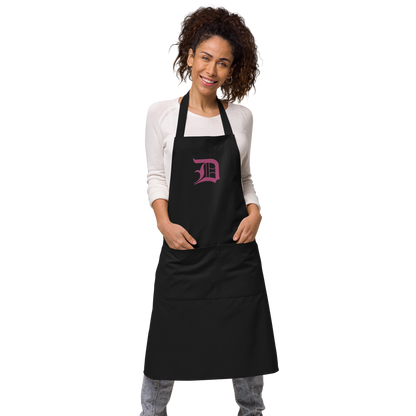 Detroit 'Old English D' Apron (Apple Blossom Pink) | Unisex Emb.