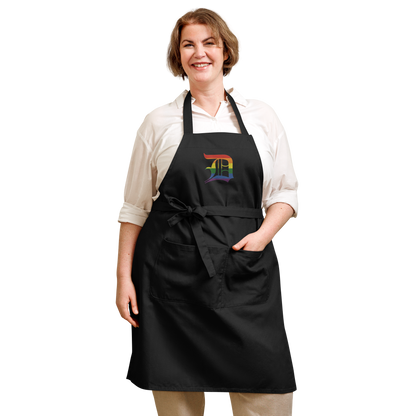 Detroit 'Old English D' Apron (Rainbow Pride Edition) | Unisex Emb.