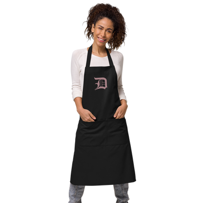 Detroit 'Old English D' Apron (Cherry Blossom Pink) | Unisex Emb.