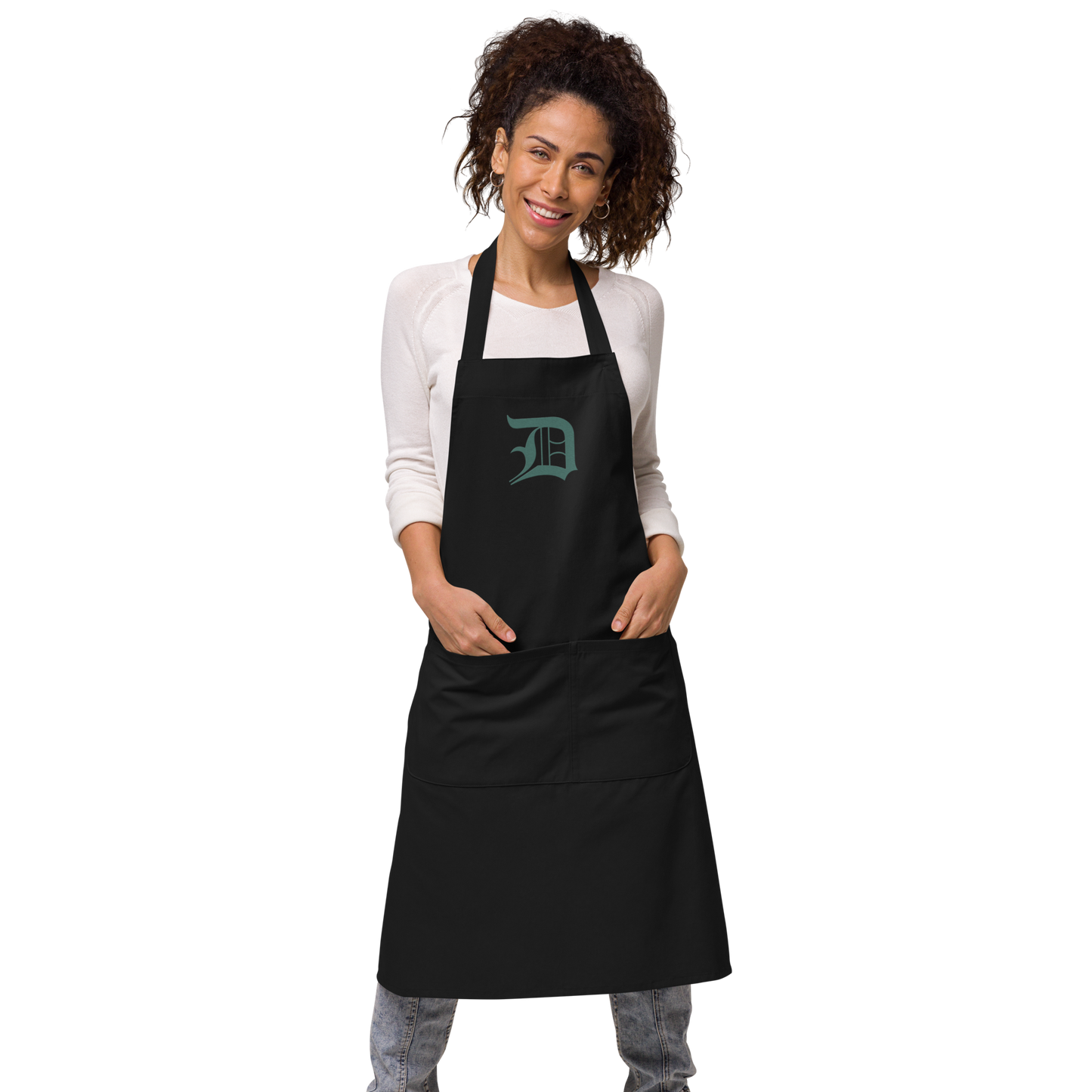 Detroit 'Old English D' Apron (Copper Green) | Unisex Emb.