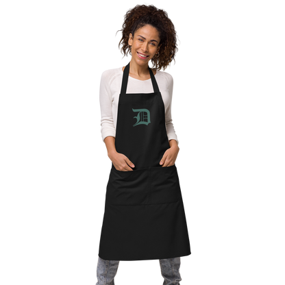 Detroit 'Old English D' Apron (Copper Green) | Unisex Emb.