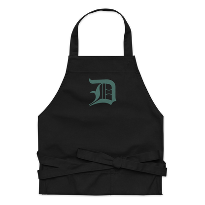 Detroit 'Old English D' Apron (Copper Green) | Unisex Emb.