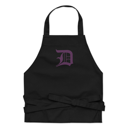 Detroit 'Old English D' Apron (Plum) | Unisex Emb.