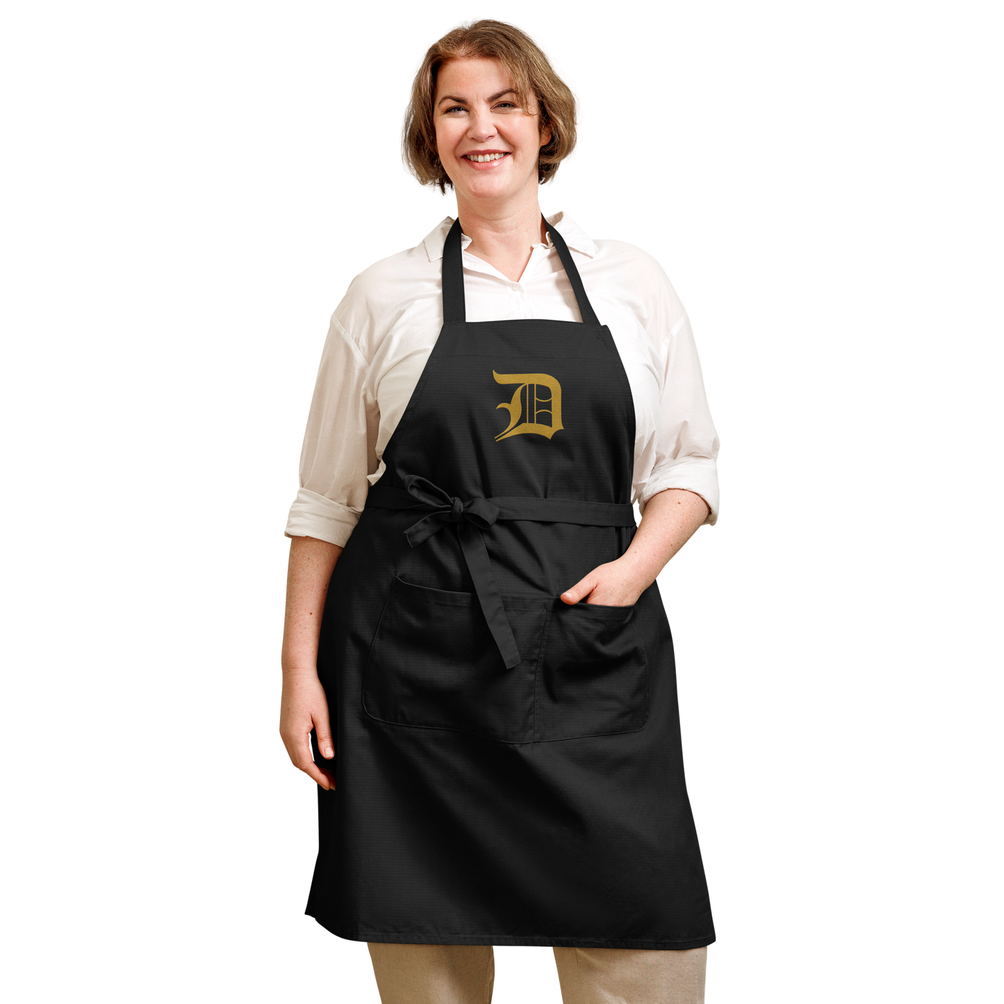 Detroit 'Old English D' Apron (Gold) | Unisex Emb.