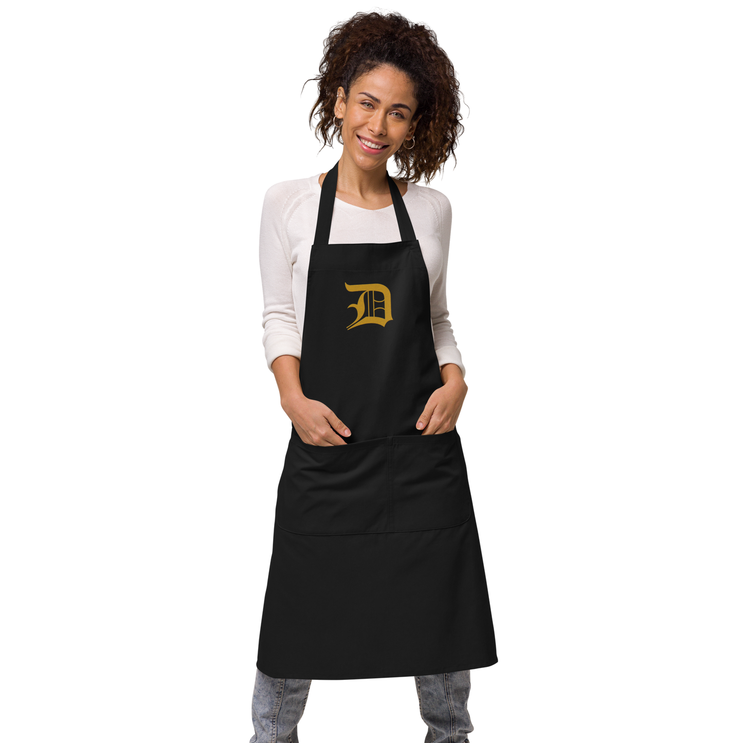 Detroit 'Old English D' Apron (Gold) | Unisex Emb.