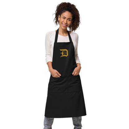 Detroit 'Old English D' Apron (Gold) | Unisex Emb.