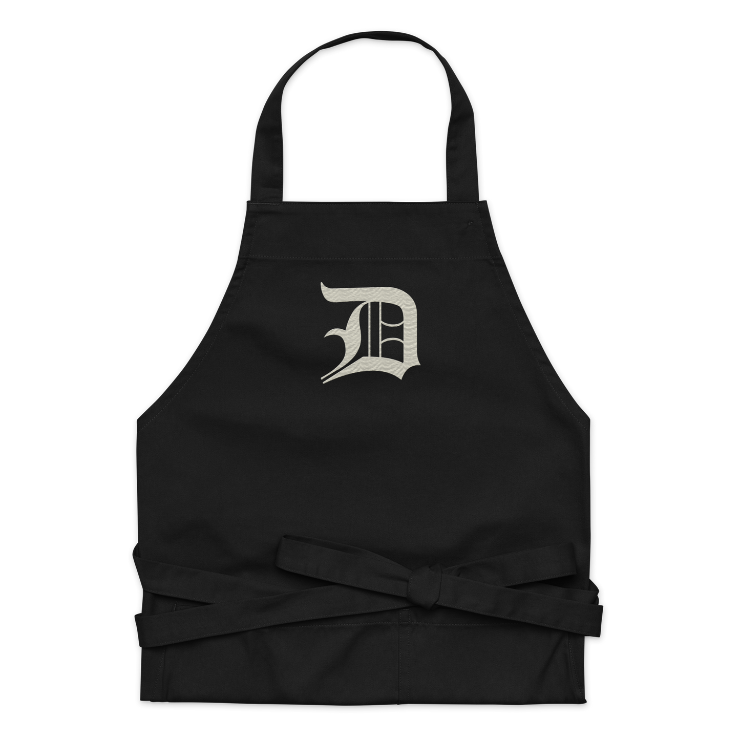 Detroit 'Old English D' Apron (Ivory White) | Unisex Emb.