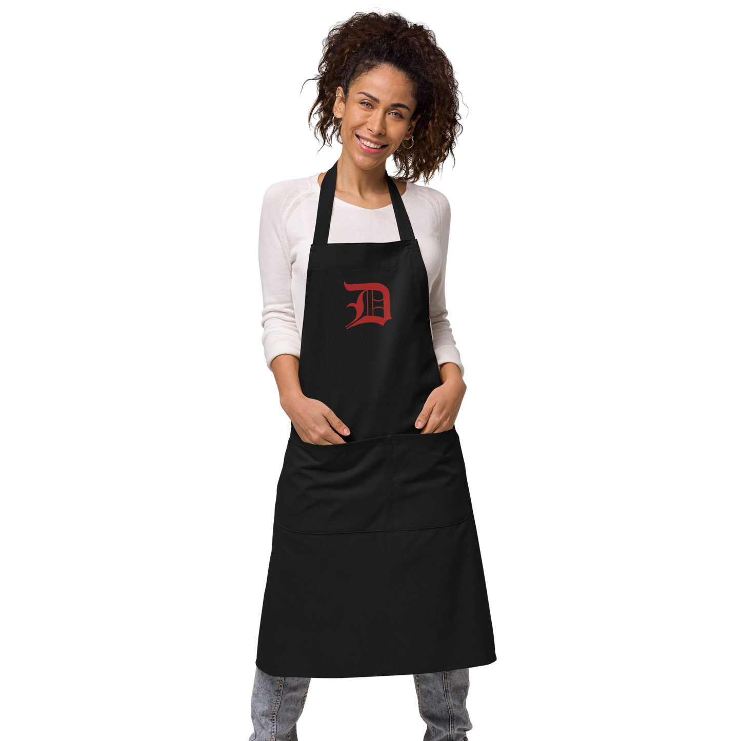 Detroit 'Old English D' Apron (Aliform Red) | Unisex Emb.