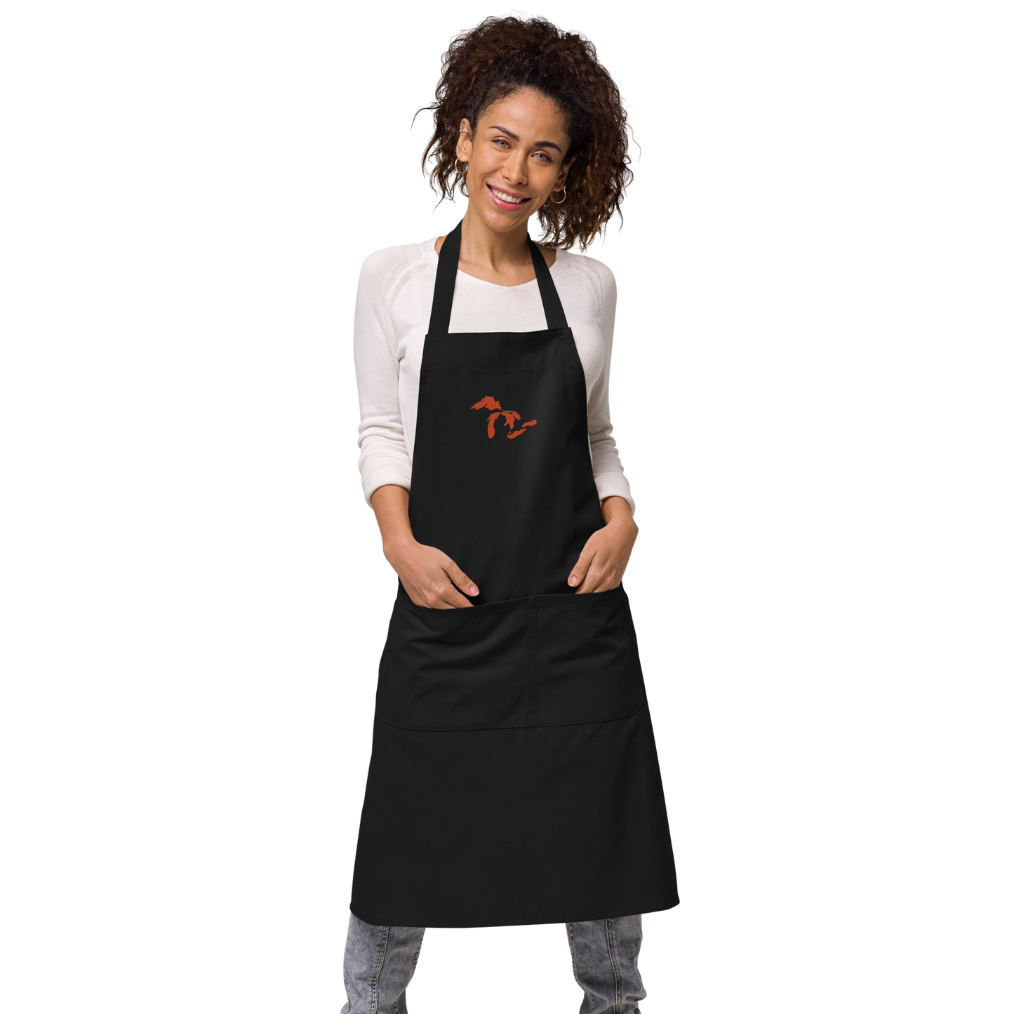 Great Lakes Apron | Unisex Emb. - Maple Leaf Orange