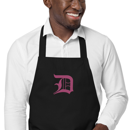 Detroit 'Old English D' Apron (Apple Blossom Pink) | Unisex Emb.